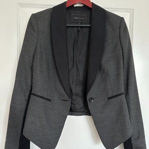 BCBGMAXAZRIA Gray Bowie Tuxedo Blazer